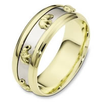 Item # 111811E - 18K Two-Tone Gold Wedding Band.