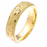 Item # 2228971 - 14 Kt Yellow Gold Hand Carved Wedding Band