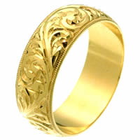 Item # 2516578 - 14 Kt Gold Hand Carved Wedding Ring