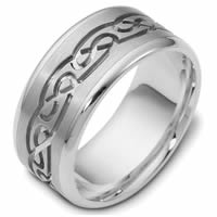 Item # 47541PD - Palladium Celtic Carved Wedding Ring
