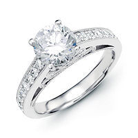 Item # E32789PP - Classical Vintage Diamond Engagement Ring