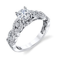Item # E33229PP - Platinum Modern Engagement Ring