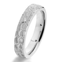 Item # G47088W - 14Kt White Gold Patterned Diamond Wedding Ring