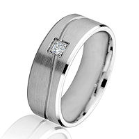 Item # G86854WE - 18K White Gold Diamond Carved Wedding Ring