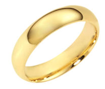 14K White Gold Plain Wedding Bands