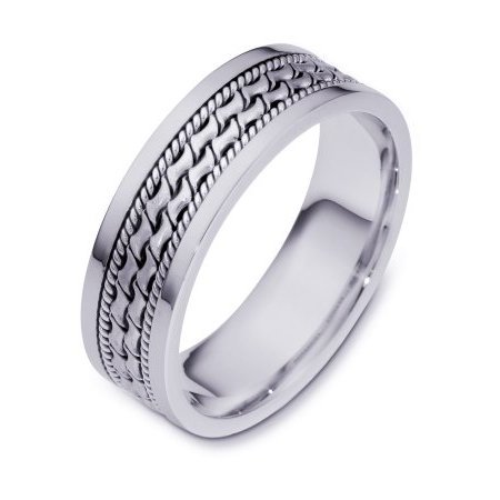 110231W White Gold Comfort Fit Wedding Band