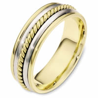 Item # 110311E - Two-Tone Gold Comfort Fit  Wedding Band