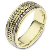 Item # 110361E - Two-Tone Gold Comfort Fit  Wedding Band