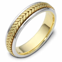 Item # 110371E - Two-Tone Gold Comfort Fit Wedding Band