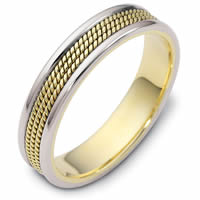 Item # 110431E - Two-Tone Gold Comfort Fit 5mm Wedding Ring