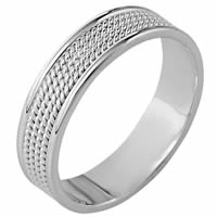 Item # 110451W - 14K White Gold Wedding Ring with Twisted Ropes 