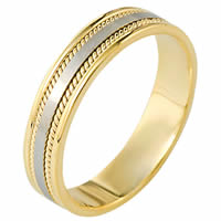 Item # 110501E - 18K Two-Tone Gold Comfort Fit Wedding Band