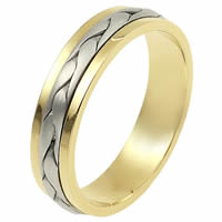 Item # 110691E - Two-Tone Wedding Band 18 kt Hand Made