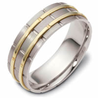 Item # 114251E - Two-Tone 6.5mm Wide, Wedding Ring