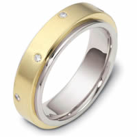 Item # 118351E - 18K Gold Diamond, Spinning Wedding Band