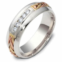 Item # 121171PE - Platinum-18K Hand Made Diamond Wedding Ring