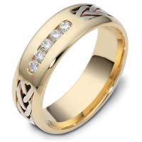 Item # 121201PE - Platinum-18K Hand Made Diamond Wedding Ring