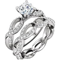 Item # 127641ABWE - Infinity Inspired Engagement Ring Matching Band