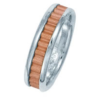 Item # 211031R - Rose Gold- White Gold Classic Wedding Band