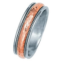 Item # 211091R - Rose Gold and White Gold Classic Wedding Band