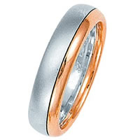Item # 211311RE - 18 Kt Rose and White Gold Wedding Band