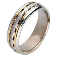 Item # 211441E - 18 Kt Two-Tone Hand Made Wedding Band