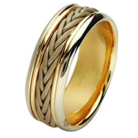 Item # 211451E - 18 Kt Two-Tone Hand Made Braided Wedding Band