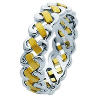 Item # 211471 - 14 Kt Two-Tone Hand Made Braided Wedding Band