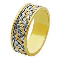 Item # 211531E - 18 Kt Two-Tone Hand Made Braided Wedding Band