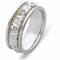 Item # 21304 - 14 Kt Two-Tone Hand Made Wedding Band