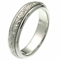 Item # 214041W - 14 Kt White Gold Wedding Ring