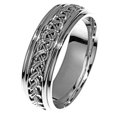 21471WE Hand Crafted 18 kt White Gold Wedding Band