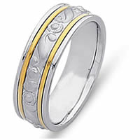 Item # 21493 - 14 Kt Two-Tone Hand Crafted Wedding Band