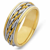 Item # 21499 - Hand Braided 14 Kt Two-Tone Wedding Band 