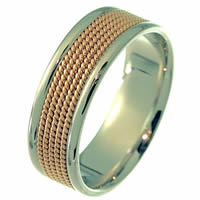 Item # 21531R - Wedding Ring, 14 Kt Rose & White Gold