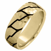 Item # 215897 - 14 Kt Yellow Gold 8.0 MM Carved Wedding Ring