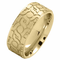 Item # 216148 - Yellow Gold 9.0 MM Carved Wedding Ring 