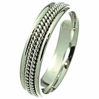 Item # 216195W - 14Kt Gold Roped Wedding Band