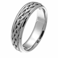 Item # 219291W - 14 Kt White Gold Hand Crafted Wedding Ring