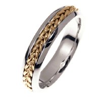 Item # 22225 - 14 kt White and Yellow Gold Wedding Band 