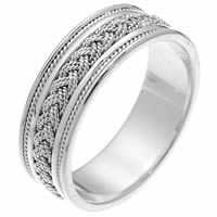 Item # 242461W - White Gold Braided Wedding Ring