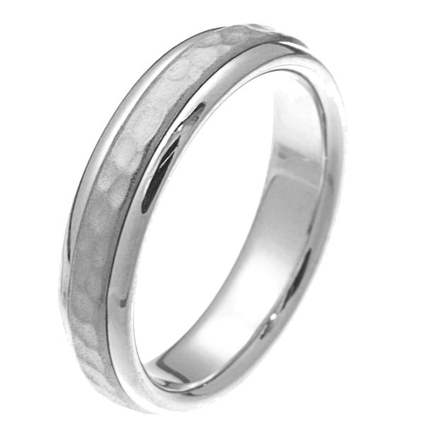 28751PP Platinum Hammered Ring