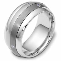 Item # 46988NTE - Titanium & 18kt Spinning Diamond Wedding Ring