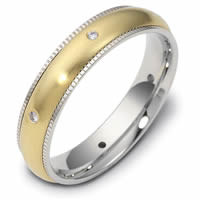 Item # 47668PE - Platinum-18kt Diamond Milgrain Edge Wedding Ring