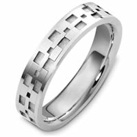 Item # 48089PD - Palladium Contemporary Carved Wedding Ring