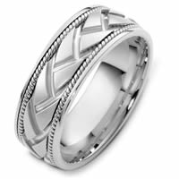 Item # 48237W - 14 K White Gold Handcrafted Wedding Ring