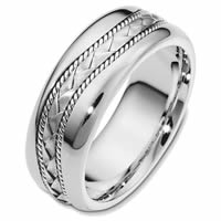Item # 48420WE - White Gold Handcrafted Wedding Ring 