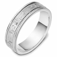 Item # 48999PD - Palladium Hand Crafted and Carved Wedding Ring