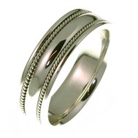 Item # 49012W - 14kt White Gold Handcrafted Wedding Ring