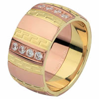 Item # 6871312D - Yellow and Rose Gold Diamond Wedding Ring